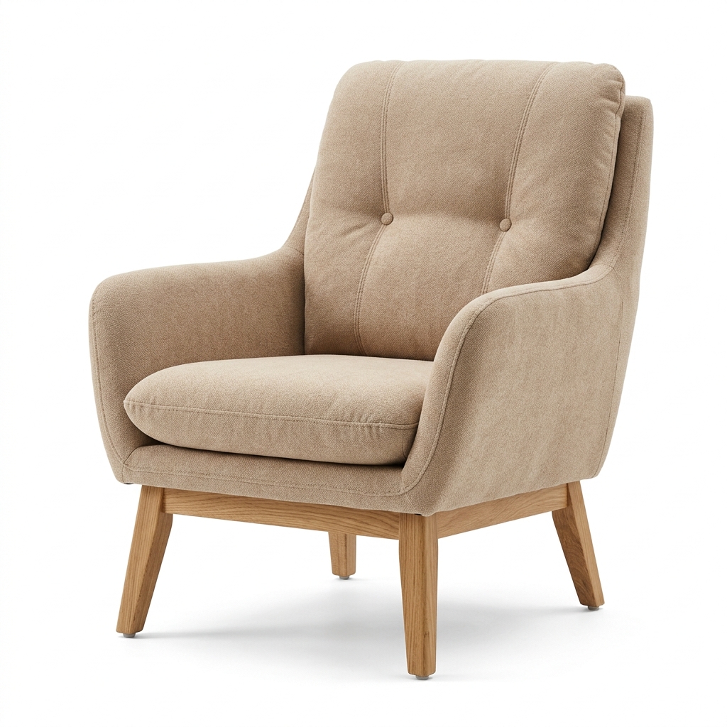 Poltrona decorativa confort em linho
